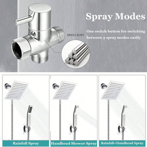 Kit de Ducha de Alta Presión de Acero Inoxidable 304, Tipo Lluvia, de Pared, Ahorro de Agua, <span class=keywords><strong>Anticorrosivo</strong></span>, con Certificación CE y 5 Años de Garantía - Product Image 2