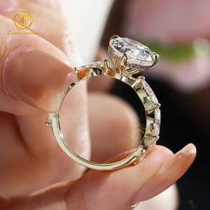 Женское Золотое кольцо с кристаллами, 14 карат, 18 карат - Product Image 4