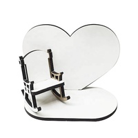 Bricolage en mémoire, fauteuil à bascule/insertion de fleur, bougie, Plaque de cœur, Sublimation, blanc, porte-bougies commémoratif