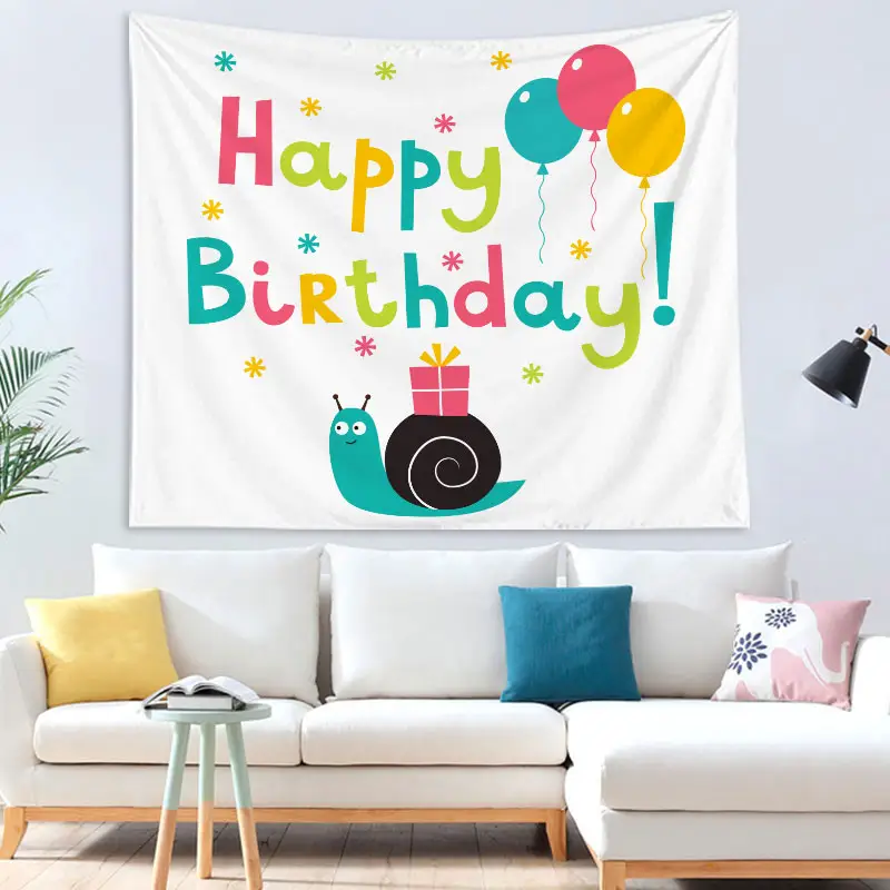 Child Birthday Tapestry Party Wall Hanging Bedroom Kindergarten Colorful Balloons Teen Room Christmas Dorm Wall Home Decor Cloth