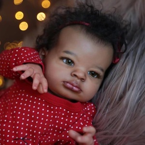 Muñeca <span class=keywords><strong>Reborn</strong></span> de 50 cm, realista, piel negra, cuerpo de tela, vinilo suave, muñeca africana recién nacida, venta al por mayor - Product Image 2