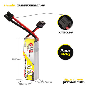 Gnb 660mAh 2S 3S 4S 6S แบตเตอรี่90C Lipo 7.6V 11.4V 15.2V 22.8V ปลั๊ก XT30U-F สำหรับ RC FPV Racing Drone - Product Image 4