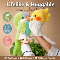 Groothandel Papegaai Handpop Pluche Vogelpop Interactief Speelgoed Schattige Valkparkiet 20cm Aangepast Logo EN71 CE CPC OEM ODM