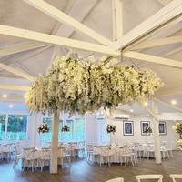 Couronnes florales suspendues en métal de 120 cm pour décoration de plafond de mariage, anneaux floraux pour lustre de mariage