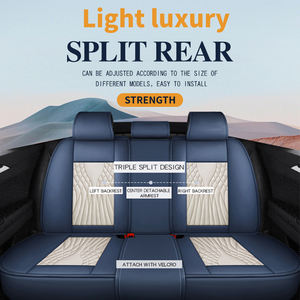 <span class=keywords><strong>Logo</strong></span> personnalisé de luxe <span class=keywords><strong>Toyota</strong></span> Corolla Nappa taille universelle 5 places avant et arrière en cuir Napa housse de siège de voiture ensemble complet - Product Image 5