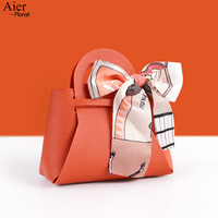 Aierflorist Leather Candy Box Portable Wedding Gift Candy Box Packing Bag Wedding Gift Candy Gift Box for Guest Takeway