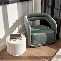 Tabouret personnalisé de style moderniste, pouf blanc à siège rond en compresse sous vide, pouf pour le salon