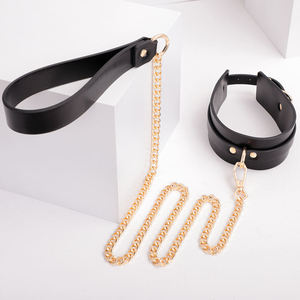 Collier en cuir SM, produit de bondage BDSM, jeu de maître et d'esclave, collier doré pour esclave, jouets sexuels, kit sexuel pour couples - Product Image 4