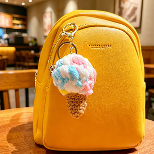 Llavero de Ganchillo Hecho a Mano 3D de Helado, Bonito Colgante de Lana Tejida de Dibujos Animados para Bolsos, Pequeño Regalo para Niñas al por Mayor - Product Image 4
