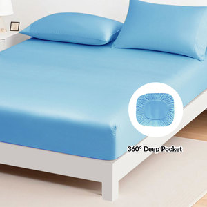 Juego de Sábanas de Bambú Refrescantes, 300 Hilos, Transpirables, Antibacterianas, Suaves como la Seda, con Bolsillo Profundo para Habitaciones con Aire Acondicionado - Product Image 3