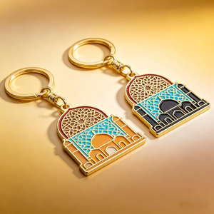 Porte-clés islamiques personnalisés en émail souple ou dur, avec motif Allah et tapis de prière, conception gratuite du fabricant - Product Image 2