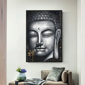 Pinturas al óleo de Buda para decoración del hogar, impresiones de arte sobre lienzo de estilo chino, arte budista Vintage, impresiones de pared