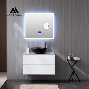 Mars Villa: Mobile <span class=keywords><strong>Bagno</strong></span> Sospeso Contemporaneo da 600mm in Alluminio Personalizzato con Specchio LED, Grigio <span class=keywords><strong>Antracite</strong></span>, per Hotel - Product Image 3