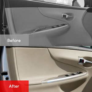 Kit de Revestimiento de Cuero para Panel de Puerta de Toyota Corolla, Negro, 07-13, Modificación, Protección Interior - Product Image 3