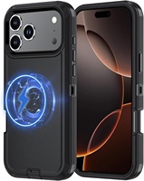Étui de protection magnétique de luxe antichoc pour iPhone 17 13 14 15 16 17 18 Pro Max Air Plus, compatible avec la recharge, robuste