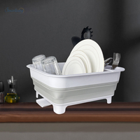 Support de vaisselle moderne portable PP + TPR organisateur de plat de vidange pliable pour le stockage de cuisine à domicile