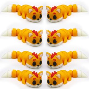 Petite figurine de renard imprimée en 3D, un cadeau créatif, un modèle animal artisanal avec articulations mobiles pour la mouvement. - Product Image 5