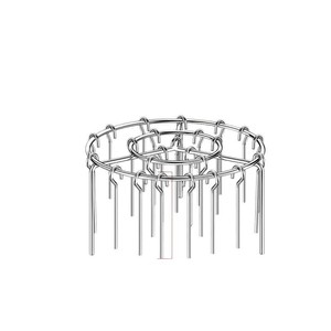 Rejilla para freír al aire libre de acero inoxidable, redonda de doble capa, duradera, para brochetas de barbacoa, uso doméstico - Product Image 3