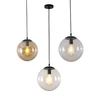 Globe Verre Transparent Abat-Jour Plafond Pendentif Suspension Style Rétro pour Intérieur Hôtel Maison Bureau Éclairage Décor