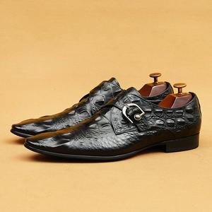 Chaussures en cuir pour hommes avec motif crocodile, chaussures formelles britanniques traditionnelles, chaussures d'affaires en cuir véritable - Product Image 6