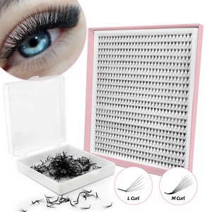 Extensions de <span class=keywords><strong>cils</strong></span> préfabriquées OEM en éventail, boîte mixte, courbure M L, <span class=keywords><strong>cils</strong></span> préfabriqués en vrac, éventails préfabriqués - Product Image 1