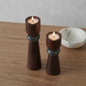 Acacia <b>Wood</b> <b>Candlestick</b> Holder Tapered Design For Home Decoration - Product Image 1