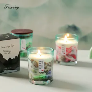 Série de Style FD-101Customized croquis de Style chinois tasse en verre cire de soja bougies parfumées cadeaux d'entreprise de Noël Souvenirs d'entreprise - Product Image 4