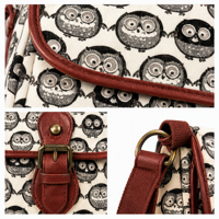 Sac à bandoulière en PVC pour femme avec motif hibou, fermeture éclair, imperméable et antivol, léger pour les voyages et l'usage quotidien
