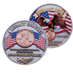 Koin Logam Peringatan Stok Tahun 2025 AS 1 Sen Kerajinan Logam Retro Suvenir Dekorasi Potret Koleksi Karya Seni Kustom - Product Image 6