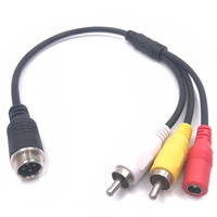 Câble adaptateur MDVR 4G GPS WIFI avec prise mâle aviation vers prise mâle RCA (vidéo) + prise mâle RCA (audio) + prise femelle DC