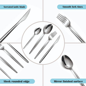 Juego de Cubiertos de Acero Inoxidable Sostenible Lily de 16 Piezas para Fiestas con Acabado Pulido Espejo y Diseño Moderno de Mango Cónico - Product Image 3