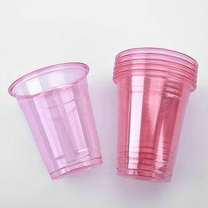 Tazza di natale rosa usa e getta su misura festa di compleanno speciale tazza di plastica fredda per animali domestici tazza trasparente con coperchio - Product Image 4