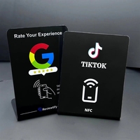 NC76 3"X4" NFC 13.56MHz Carte de visite PVC étanche avec support pour Google Review Instagram Facebook Tripadvisor