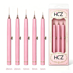 Nouveaux pinceaux à liner pour ongles, design rétractable breveté, logo personnalisé professionnel, 5/9/12/20/25 mm, pour l'art acrylique - Product Image 1