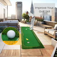 Tapis de golf portable en caoutchouc personnalisé 1x3m, mini parcours de golf intérieur/extérieur avec drapeau pour l'entraînement au swing