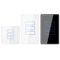 Interrupteur mural intelligent WiFi Tuya 100-240V avec fil neutre, 1/2/3/4 gangs, et interrupteur tactile électrique RF433