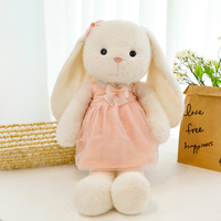 Poupée Lapin à Oreilles Tombantes Tendance la Plus Vendue avec Robe à Nœud Papillon, Fabricant Direct d'Usine de Jouets en Peluche ODM, Personnalisation Pas Chère