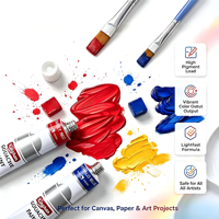 Peinture Gouache Kinghan 12 Couleurs 12ml en Tube Aluminium, Pigments Solides Mat Compatibles Verre pour Nature Morte et Art Paysager