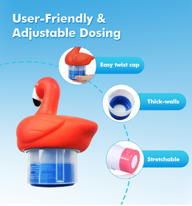 Distributeur de chlore flottant en forme de <span class=keywords><strong>flamant</strong></span> <span class=keywords><strong>rose</strong></span> pour grandes et petites piscines, spas et bains à remous - Product Image 3
