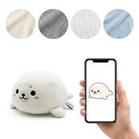 Coussin en peluche sphérique blanc doux et moelleux, en forme de phoque, avec mini-palmes robustes, personnalisé, mignon, thème océanique polaire, mascotte de chambre à coucher