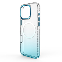 Esthetische Gradient Telefoonhoes voor iPhone 16 15 Pro, Magnetische TPU Cover met Metalen Lensring en Verborgen Impact-Buffer Transparant