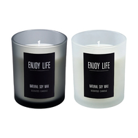 Bougie parfumée en gros sous marque privée, pot en verre couleur unie, couvercle en bois, étiquette personnalisée, emballage en vrac, cadeau parfum d'ambiance pour la maison