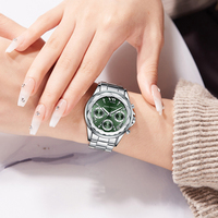 MINI FOCUS 0466 Jam Tangan Fashion Elegan untuk Wanita Gelang Stainless Steel Tahan Air Jam Tangan Olahraga Wanita Multi-fungsi Quartz