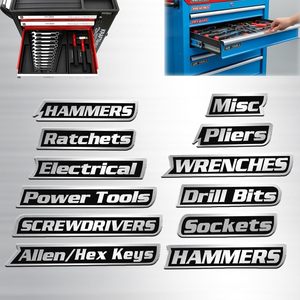 ป้ายกล่องเครื่องมือโลหะแม่เหล็ก ป้ายชุบทองแบบใช้ซ้ำได้สำหรับ<span class=keywords><strong>จัด</strong></span>ระเบียบกล่องเครื่องมือ รถเข็น ลิ้นชัก - Product Image 3