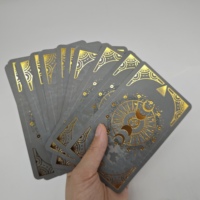 Vente chaude Feuille D'or Tarot Marque Étanche Tarot Lune Impression 78 Tarot Oracle Cartes avec Support En Bois