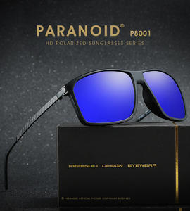 Gafas de sol polarizadas para hombre, nuevas gafas de sol masculinas polarizadas de color negro, cuadradas, en 6 colores, adecuadas para conducir, de fibra de carbono P8001 - Product Image 6