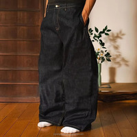 Baggy vintage à jambes larges personnalisé des fabricants OEM pantalon en jean évasé empilé de haute qualité pour hommes