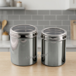 Stainless Steel Spice <b>Canister</b> <b>Set</b> Cylinder Shape Airtight Lid Kitchen Storage Container - Product Image 4