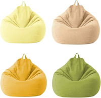 Kursi Sofa Beanbag Desain Modern untuk Luar Ruangan dengan Penutup yang Dapat Dilepas, Tinggi yang Dapat Disesuaikan, Fitur Lipat, Diisi Busa EPS untuk Anak-anak dan Dewasa