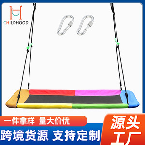 Columpio rectangular para exteriores, hamaca de tela Oxford de 150x83cm, capacidad de carga de 700 libras, equipo de juegos para niños - Product Image 5